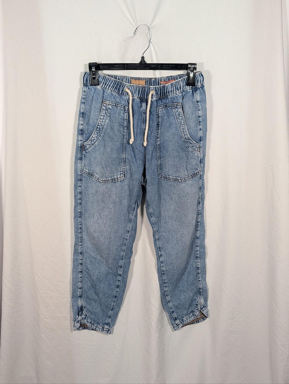 Pilcro Light Blue Cropped Drawstring Jeans
